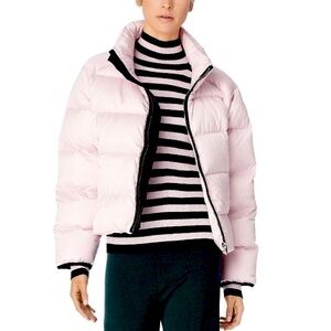 Tory Sport Pastel Pink Cropped Puffer Jacket BY Tory Burch Size M